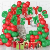 BUC Christmas Party Decoration Balloons Red & Green Christmas Decoration Items Balls Pack of 64
